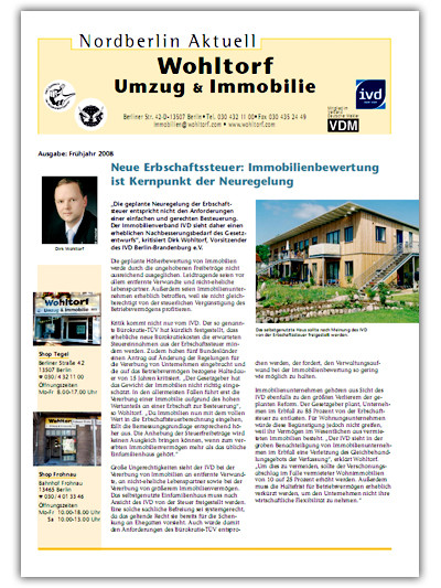 Kundenzeitung Frühjahr 2008
